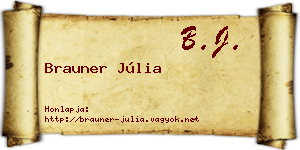 Brauner Júlia névjegykártya