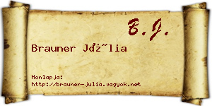 Brauner Júlia névjegykártya
